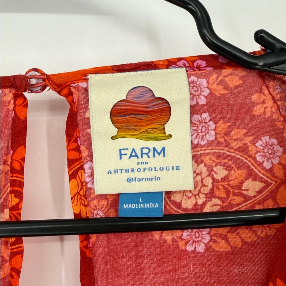 FARM Rio Anthropologie Combuco Cutout Maxi Dress Red Size L - Picture 3 of 13